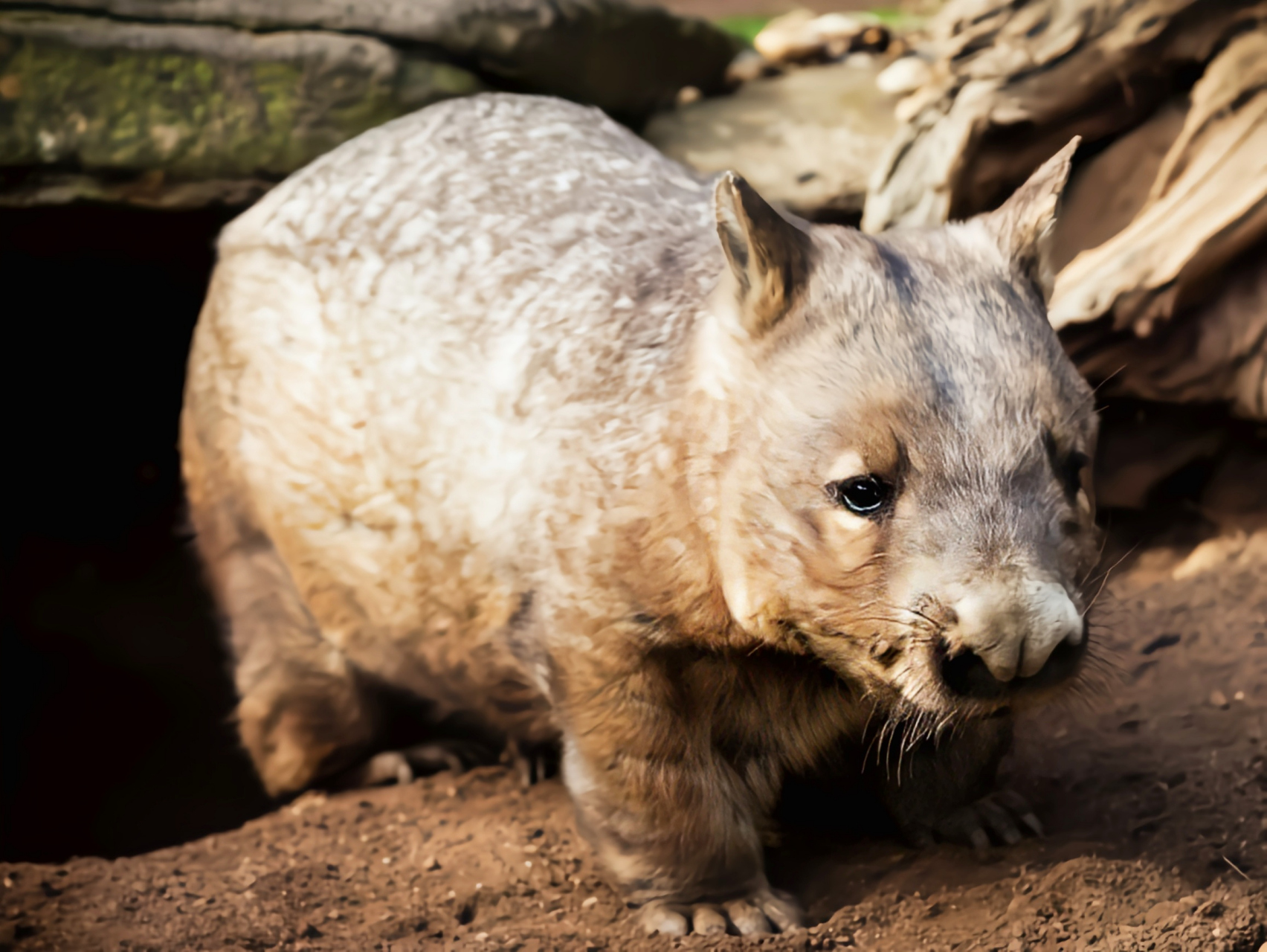 每天认识一种动物——宽鼻袋熊 宽鼻袋熊别名南部毛鼻袋熊生活在