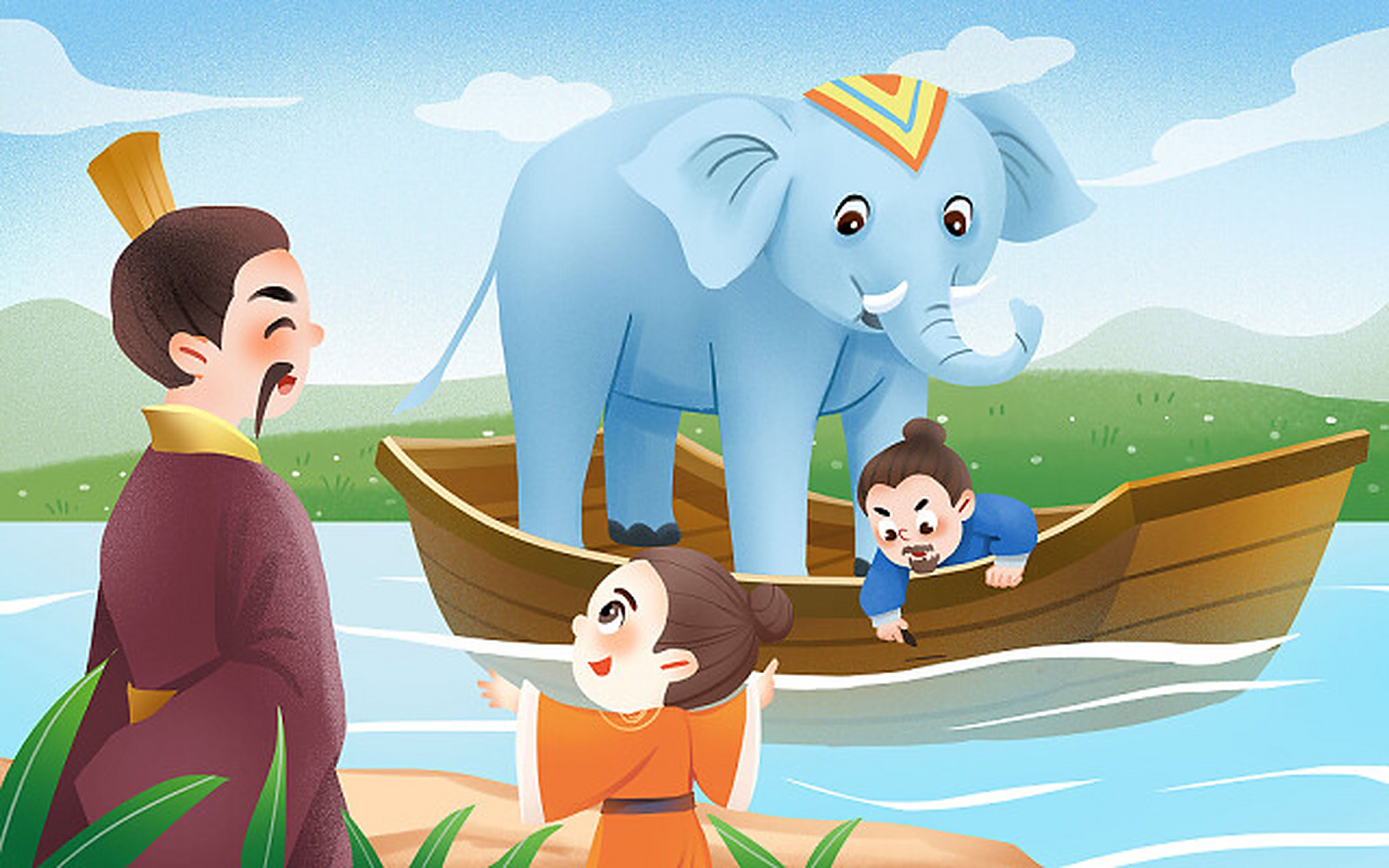 曹操的小儿子曹冲从小就聪明过人.