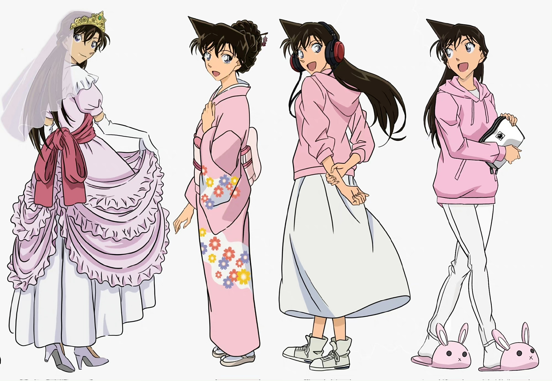 粉色毛利兰,她真的特别适合穿长裙!#动漫# #名侦探柯南