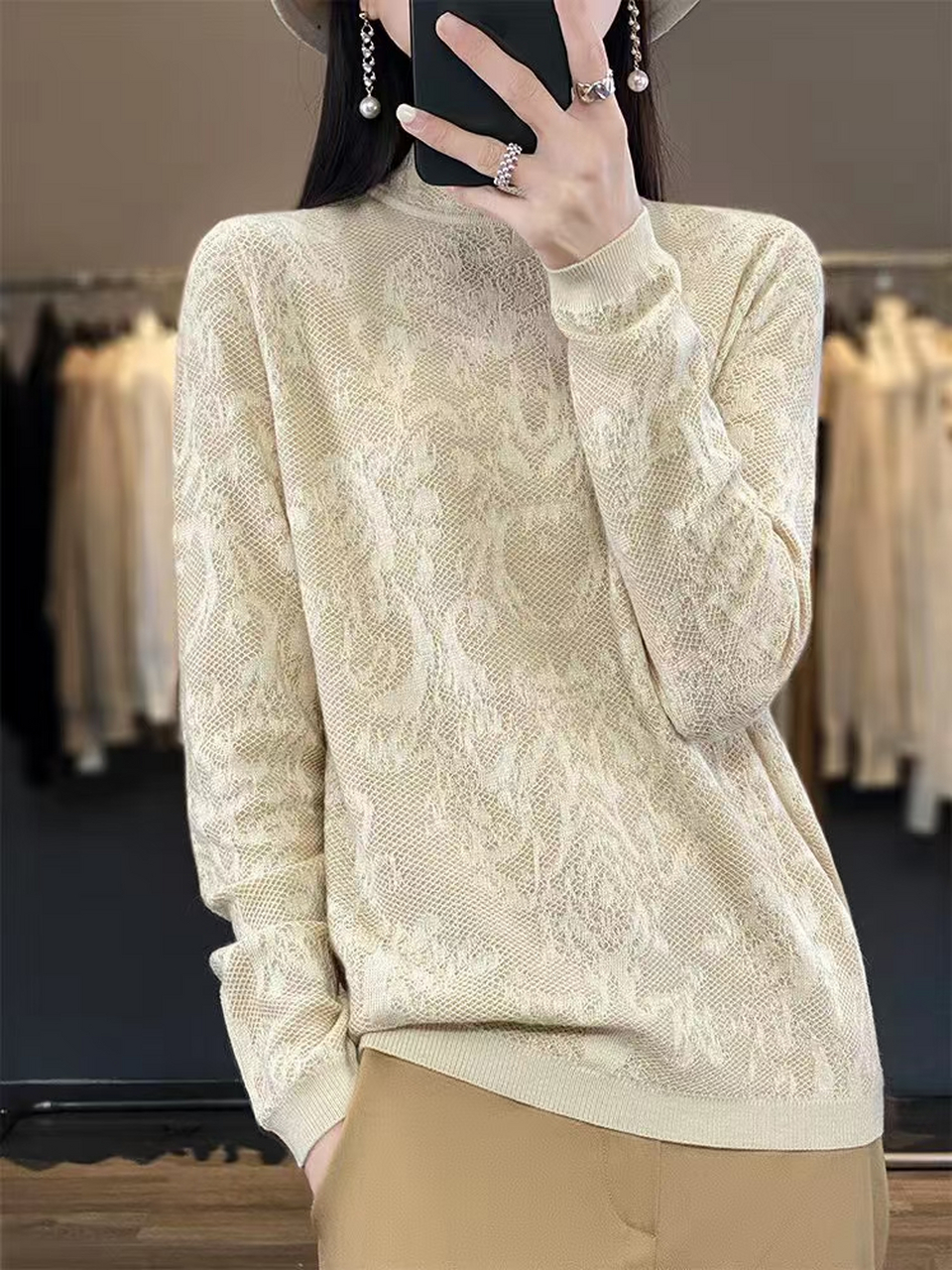 春新款立体雕花大马士革花型