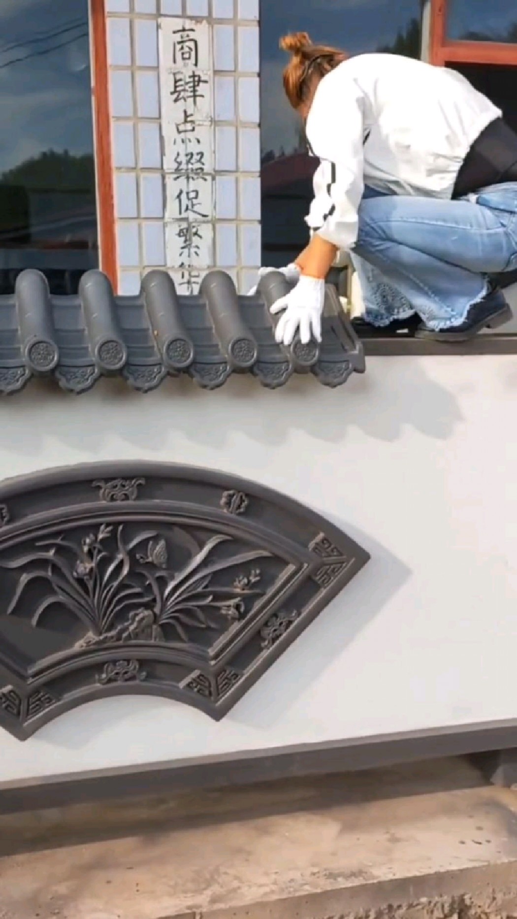 围墙一体瓦,连体围墙帽小青瓦仿古,安装简单方便,一天可安装几百米