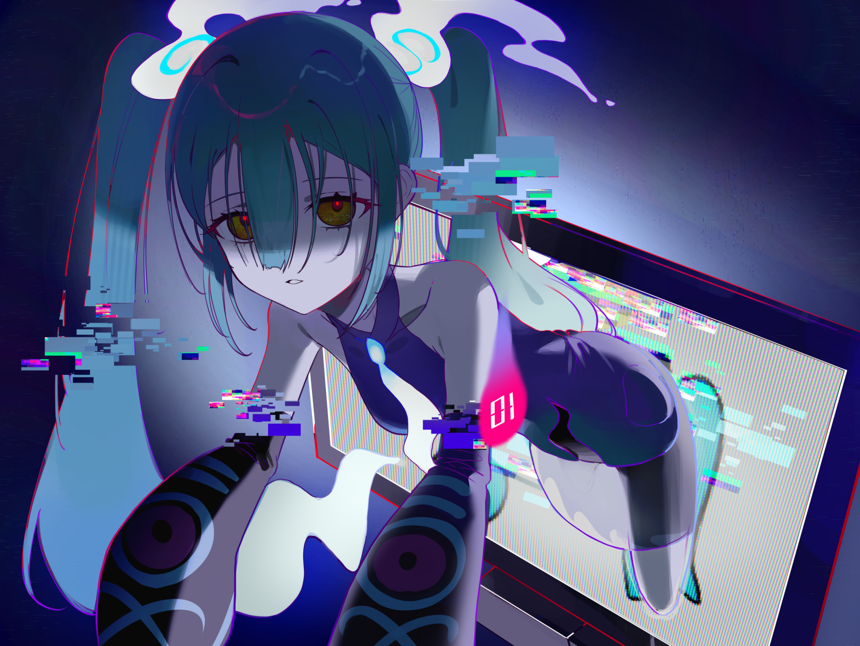 桌宠初音未来穿越次元 画师:shedar#百度秋冬打卡挑战赛# #我爱二次元