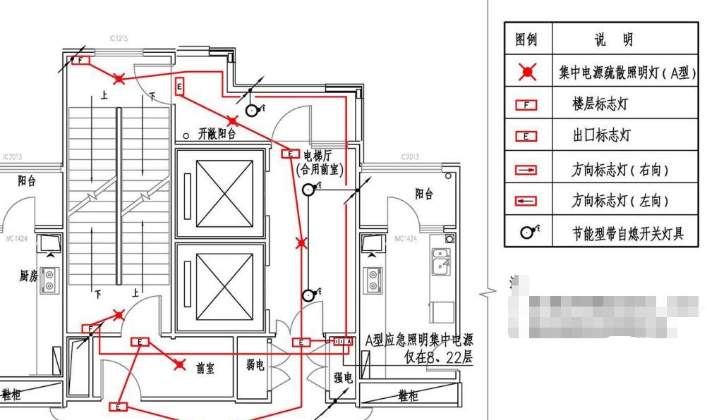 楼梯疏散指示灯安装图图片