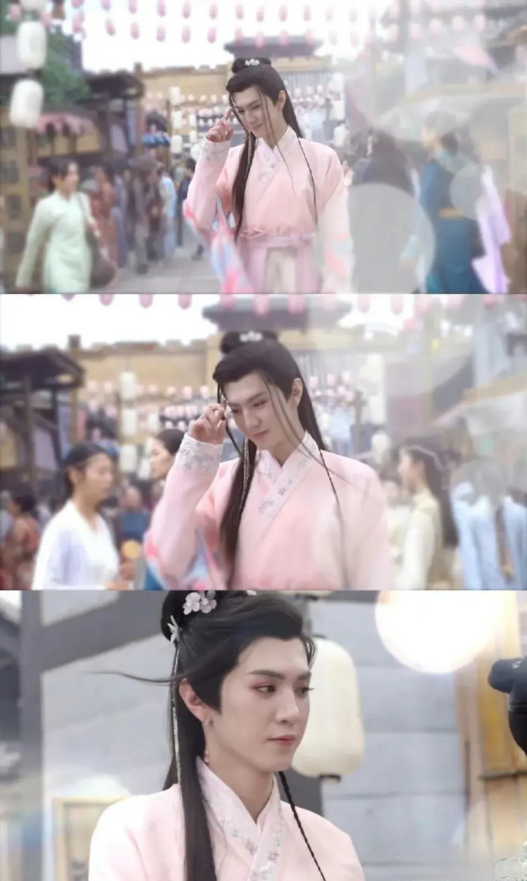 陈哲远在《郎君不如意》里的女装扮相 看起来还不错,挺柔弱的