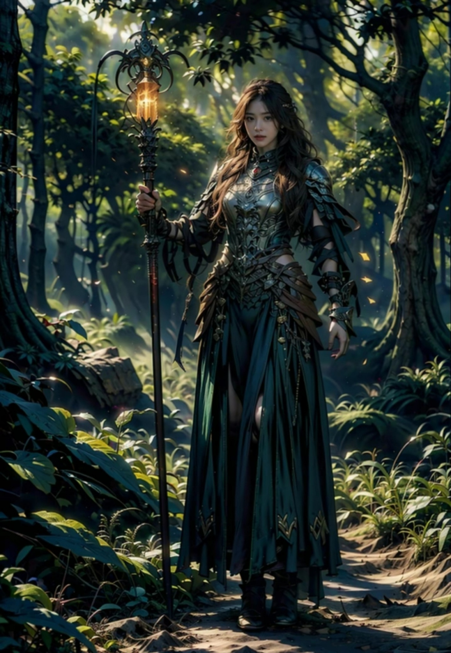 森林中的德鲁伊,德鲁伊在古代神话中指森林女神.