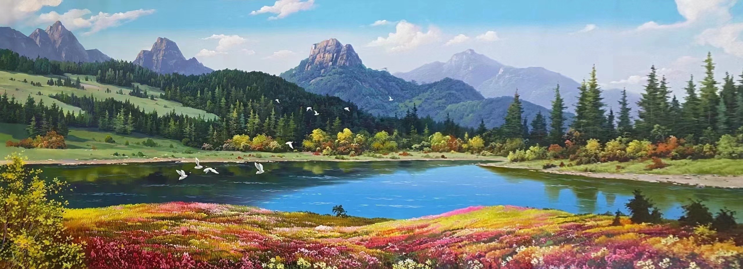 朝鲜油画风景图片大全图片