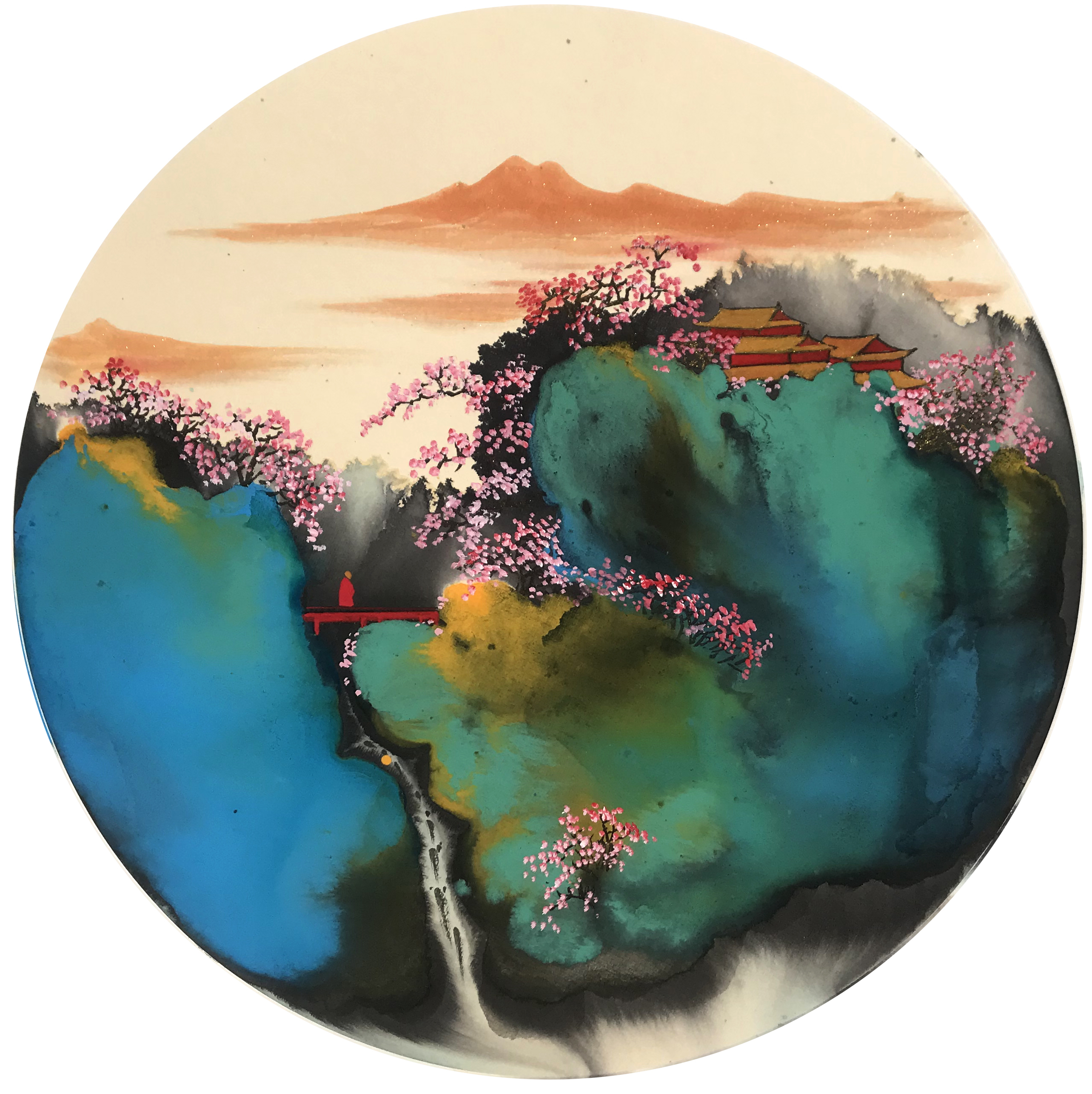 渍染·积染·泼染三染一体青年画家曲胜利如何表现