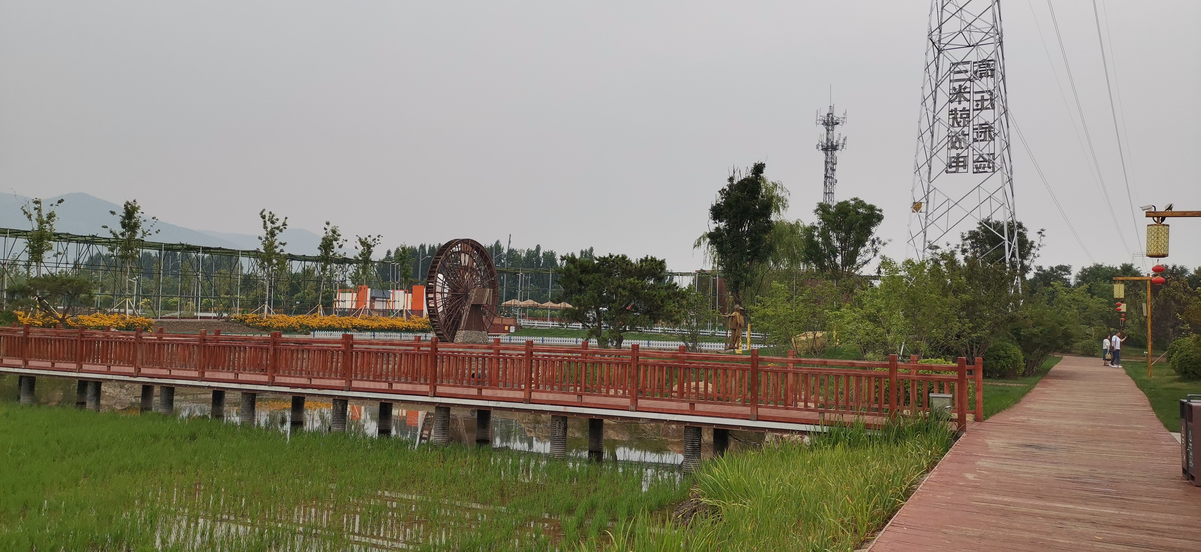 太原晋祠,稻田公园旅游观光