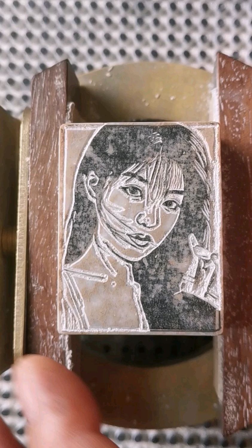 为美女雕刻#肖像印