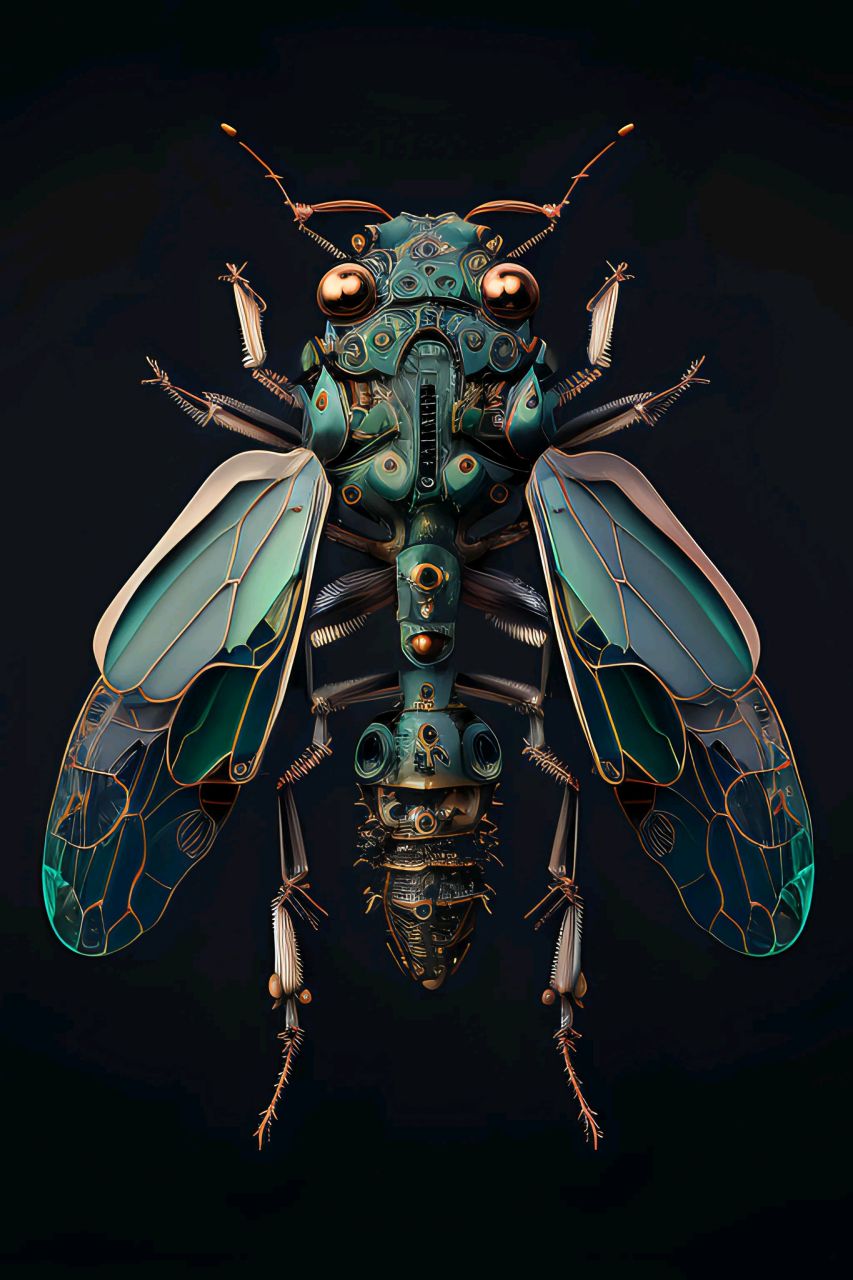 ai创作:赛博科技,机械昆虫.#动漫# #模型# #昆虫