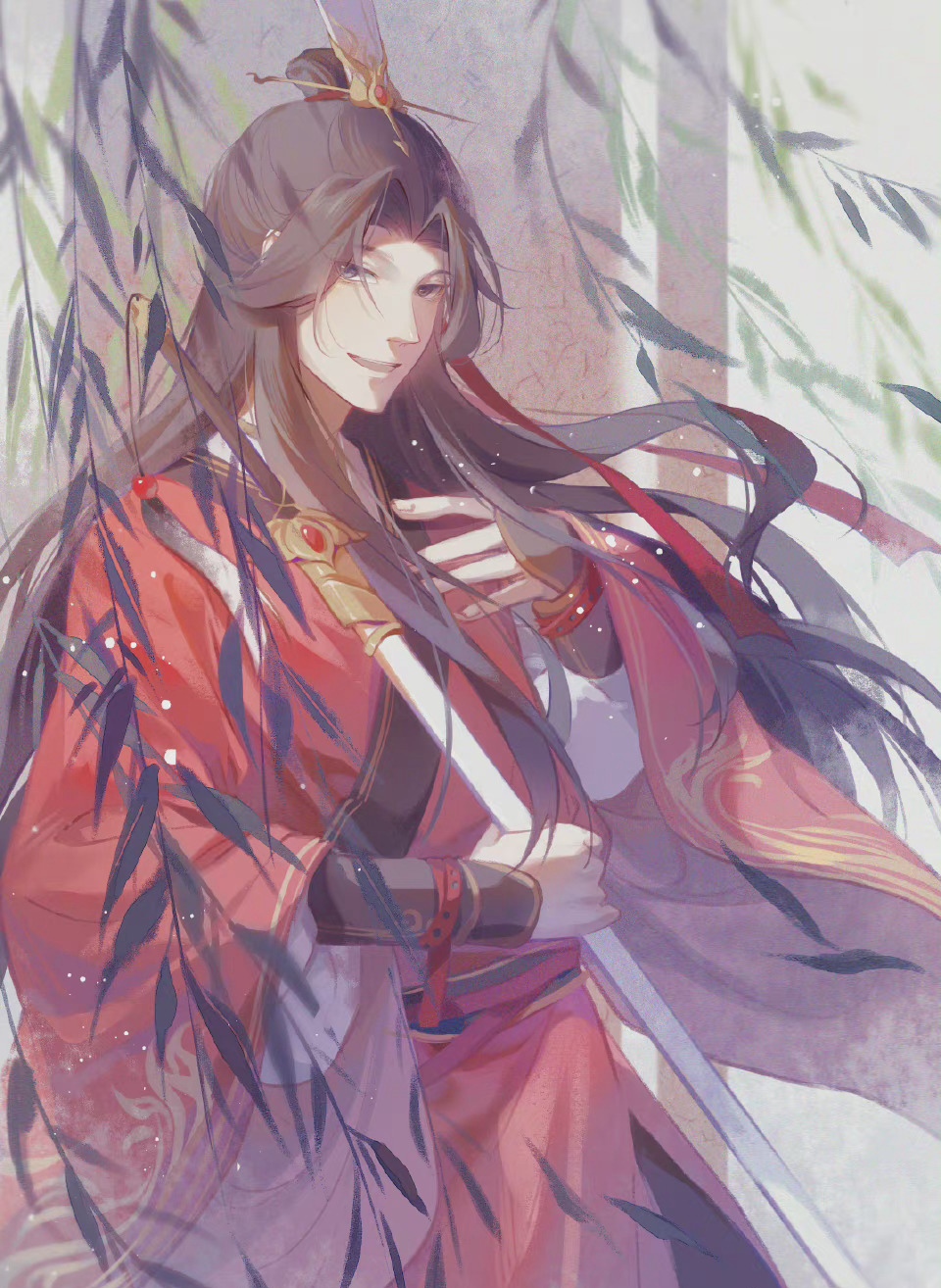 《美人挑灯看剑》他一身红衣,一剑断鸿蒙