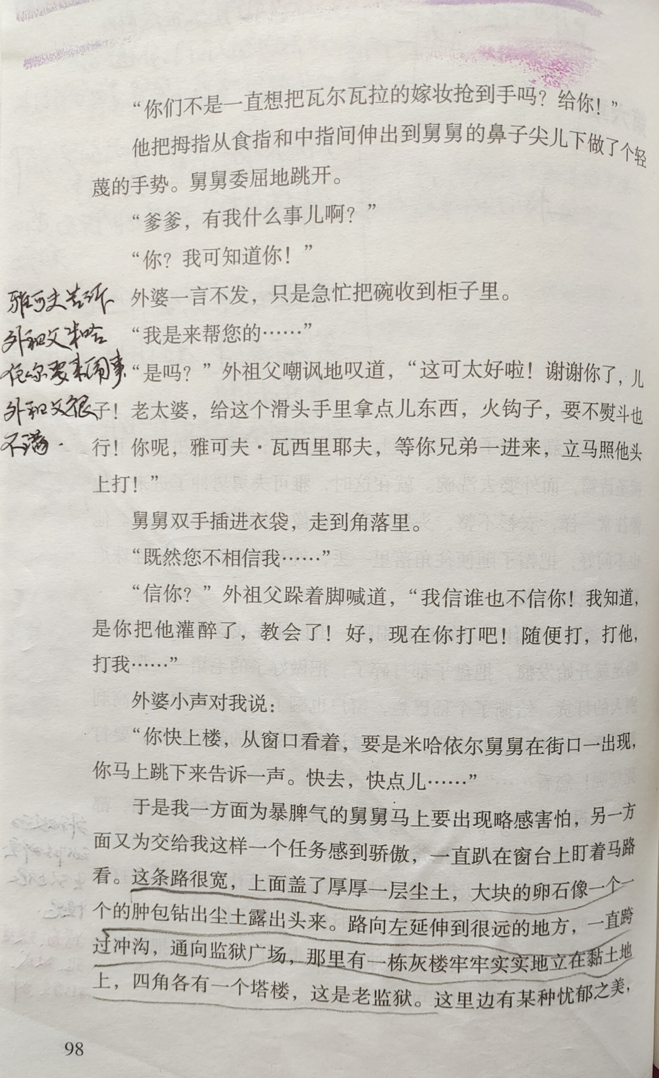《童年》第六章批注笔记:家庭不和是不幸!
