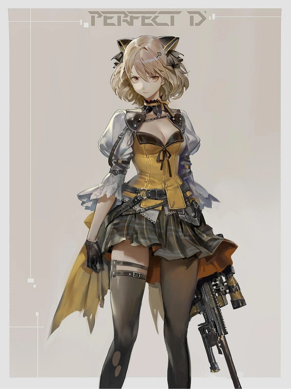 二次元# #插画# #动漫#  很喜欢这个画风,少女和重武器的结合