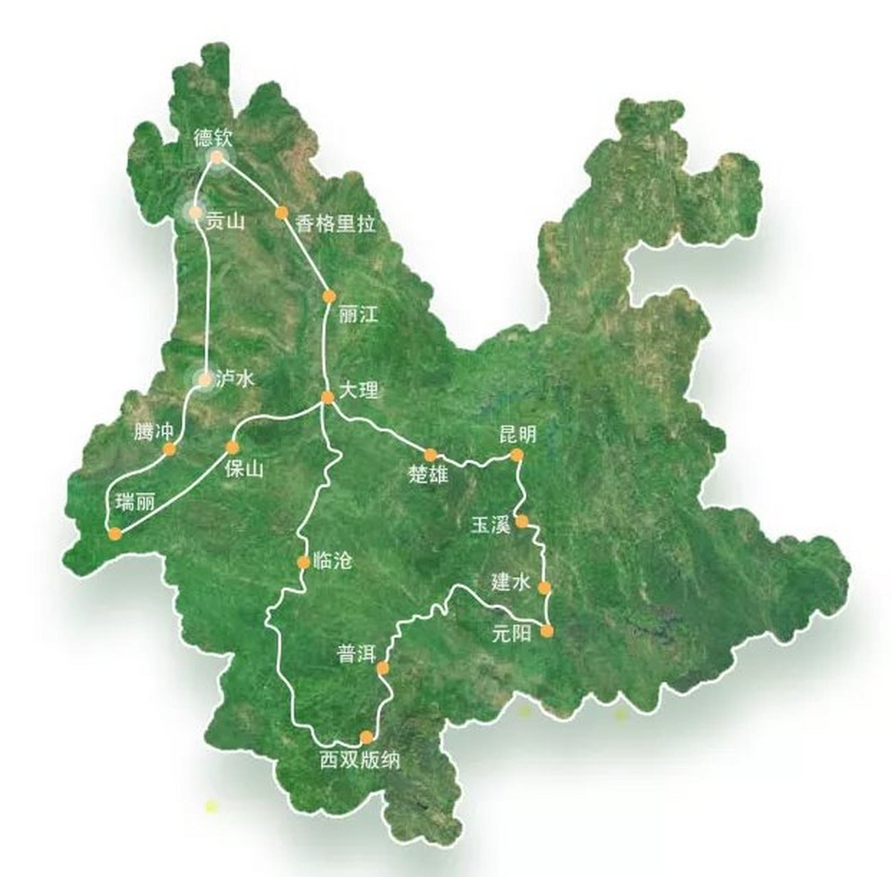 云南自驾旅行地图(云南自驾旅行地图全图)