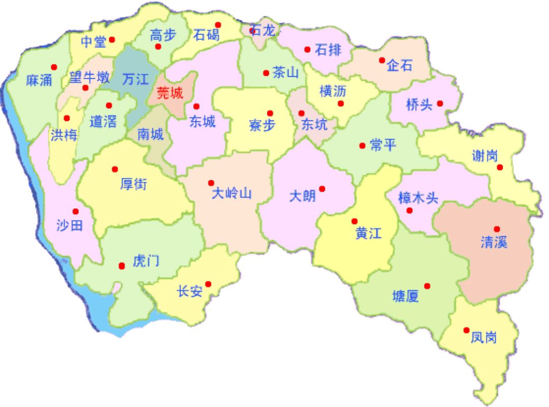东莞市镇街地图图片