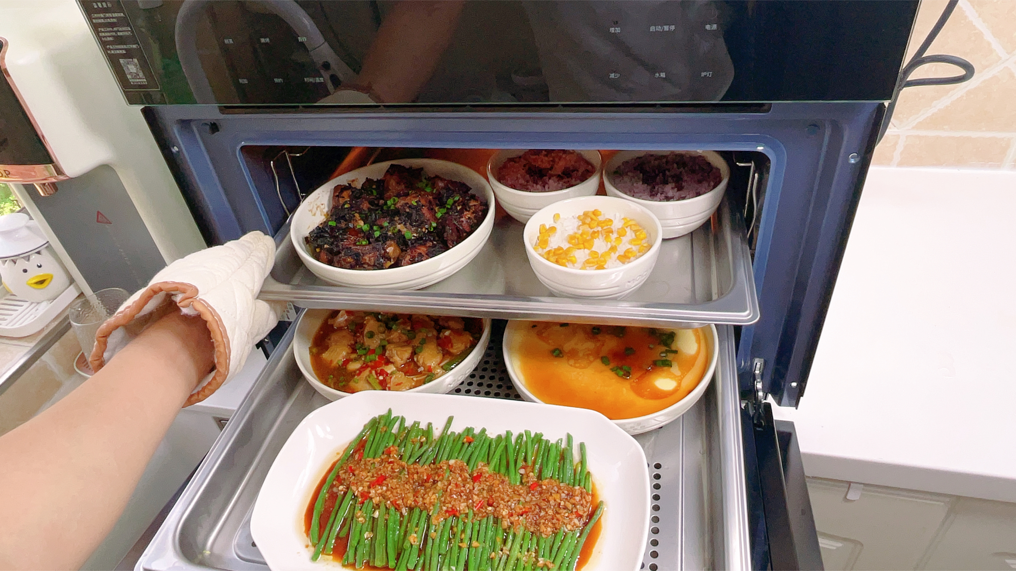 蒸烤箱被用到极致的一天,蒸菜一锅出,一日三餐不开火也太幸福了