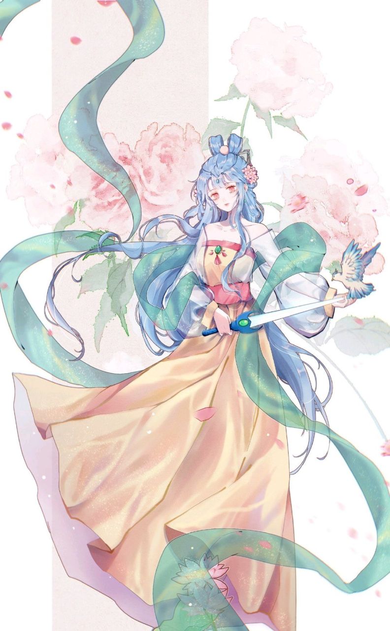 蓝兔宫主生辰快乐.拟人化的蓝兔公主真是太美了 画师:画画的柚柚
