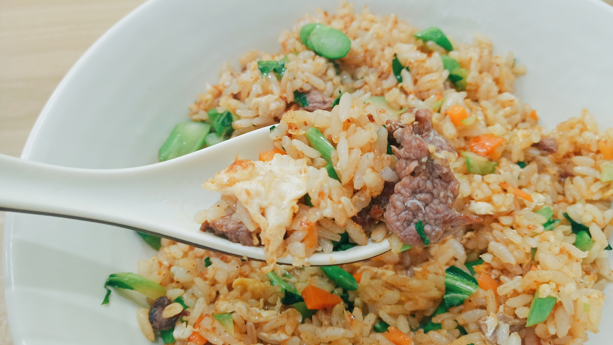 很好吃的沙茶牛肉炒饭,就是牛肉放得有点少