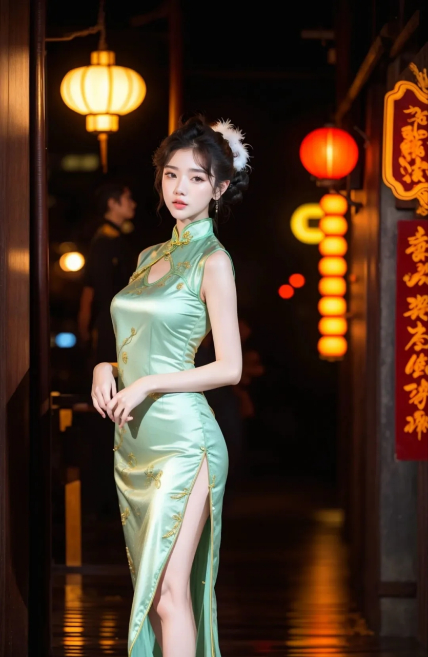 风情万种的旗袍美女#ai绘画# #气质美女# #热ai生活季