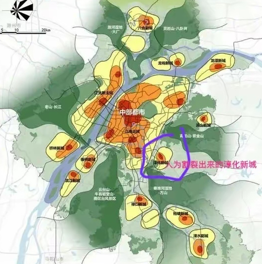 为何规划图中与南京主城无缝对接的江宁大学城片区总被割裂出来?