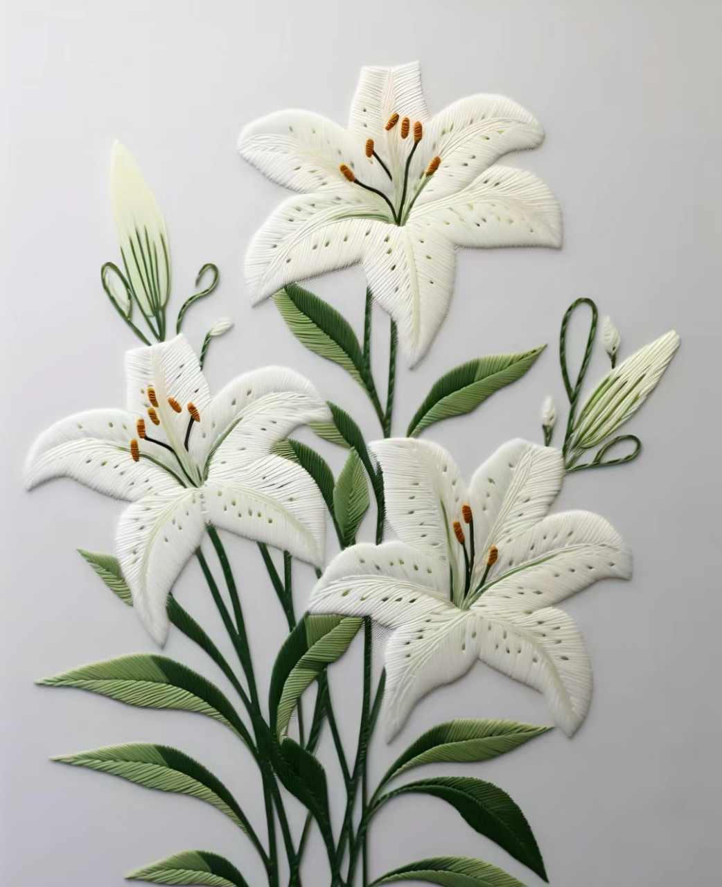 刺绣版的百合花#评论区大神选拔赛