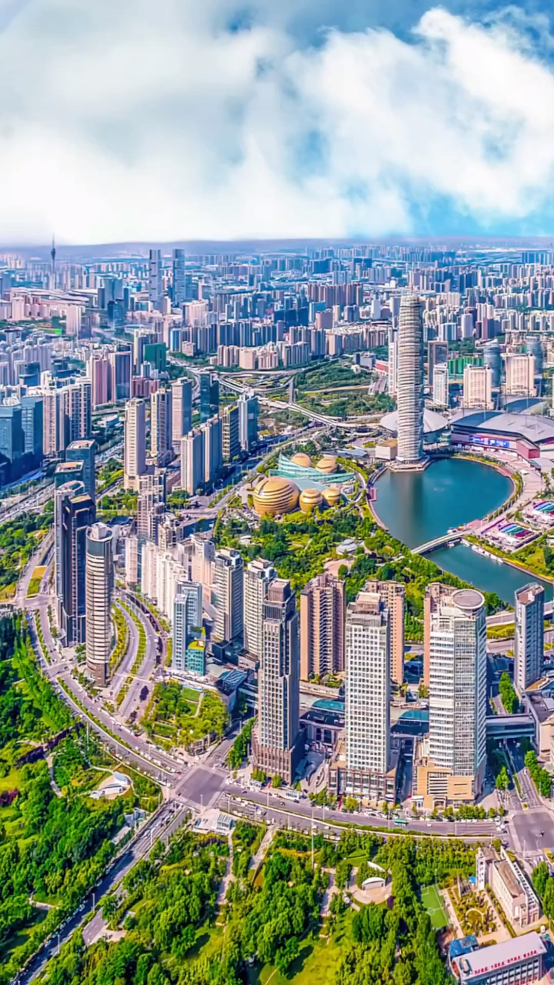 航拍大郑州东区的美景,无论从什么角度拍都是美美美