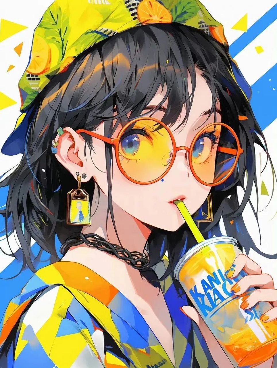 彩色多巴胺女孩插画,ai也不是一无是处的!