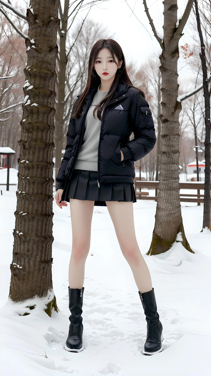 美图欣赏:冰天雪地美女