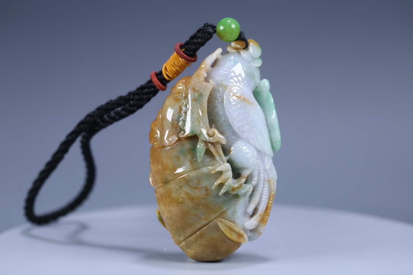 民国 老翡翠英明神武手把件