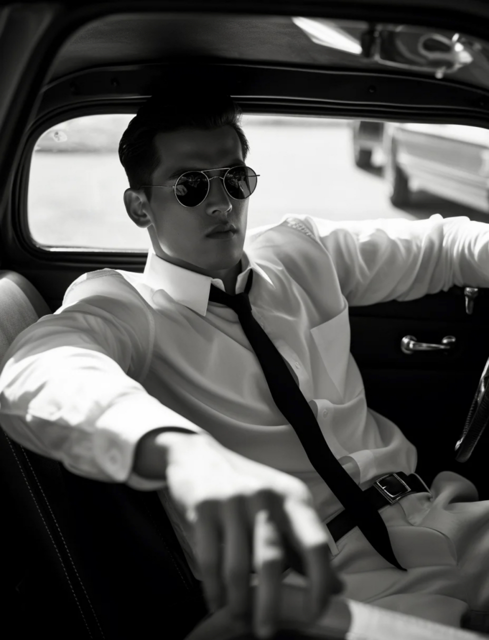 白色衬衫,黑白复古照片,也太招人稀罕了.#时尚穿搭# #帅哥# #正装