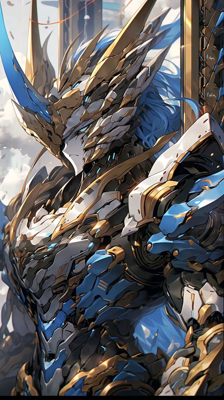 动漫壁纸# #插画# 机甲风暴,少女心事