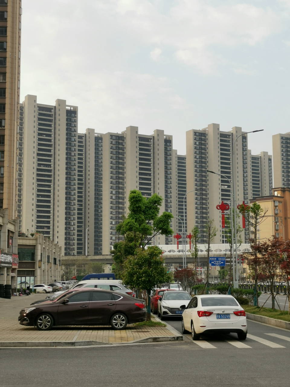 小区门口随手一拍,高楼矗立,马路宽敞平整,这是住了三年多小区大门前