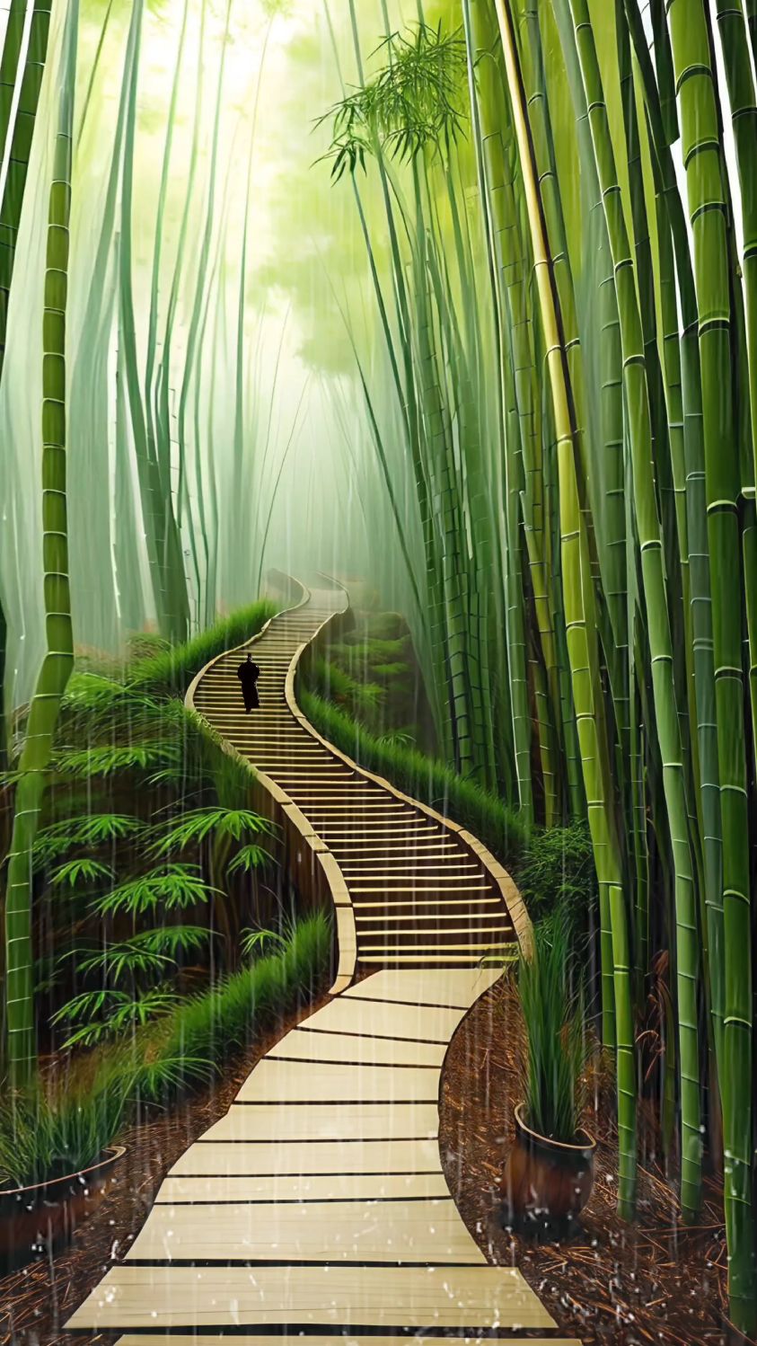 人群太吵了,寻一处竹林听雨,是忘忧,是清欢,也是一抹淡淡的闲愁
