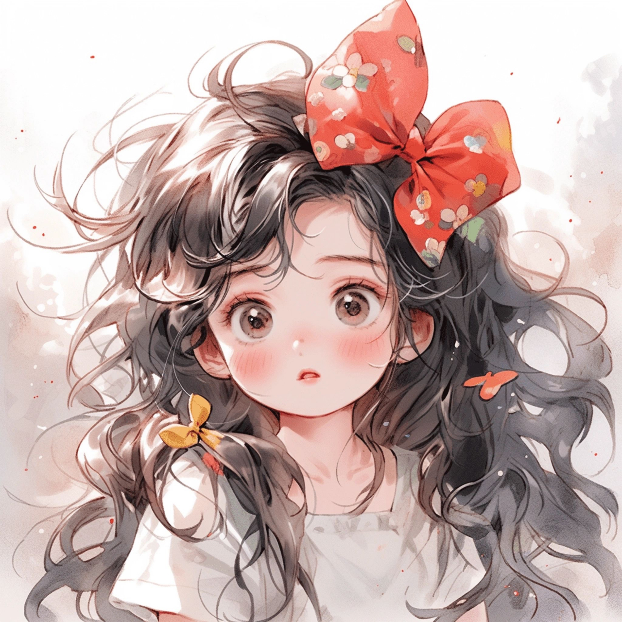 蝴蝶结女孩头像,太好看啦[心]#头像