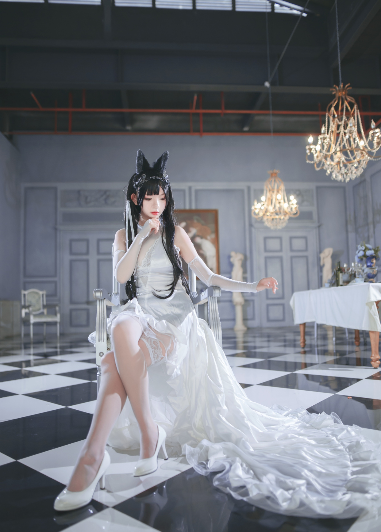 cosplay:纯白花嫁爱岩与她的"白丝"婚纱福利,希望大家会喜欢