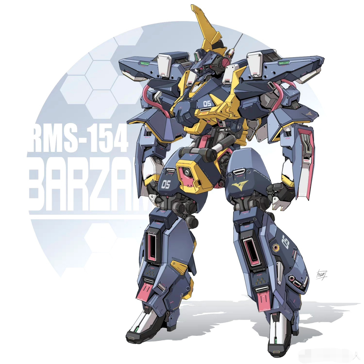 一组机甲设定欣赏,by mao. #动漫# #插画# #机甲