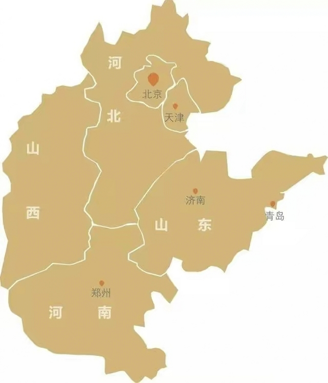 山河四省地圖:河南河北一條線,山東山西看不見