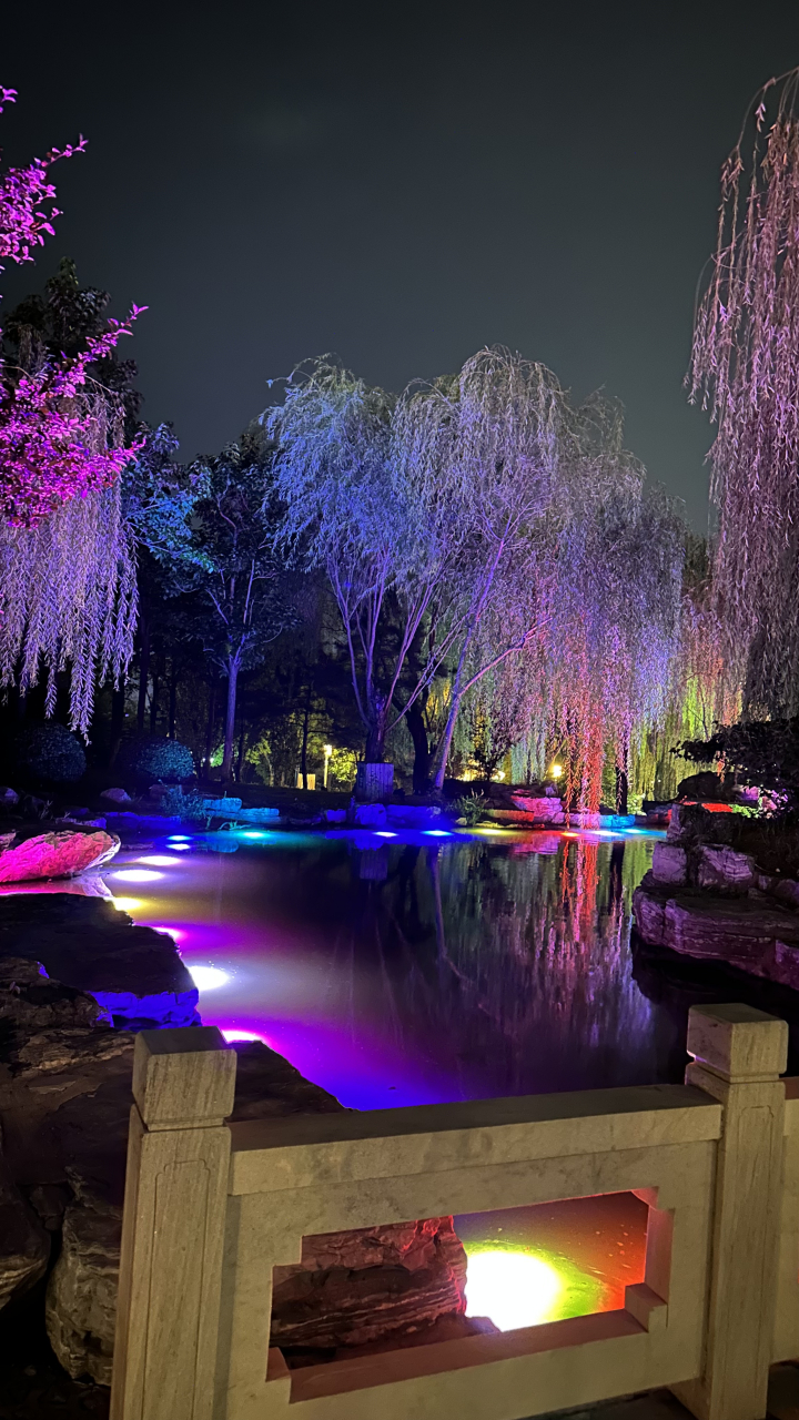 唐山南湖景区夜景实拍很美啊!