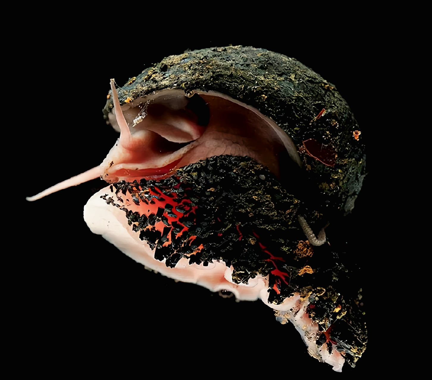 每天认识一种动物——鳞角腹足蜗牛 鳞角腹足蜗牛2001年首次发现,生活