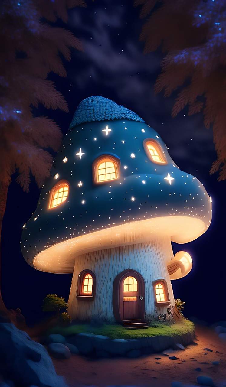 ai绘画森林里精灵的蘑菇房子!#ai绘画