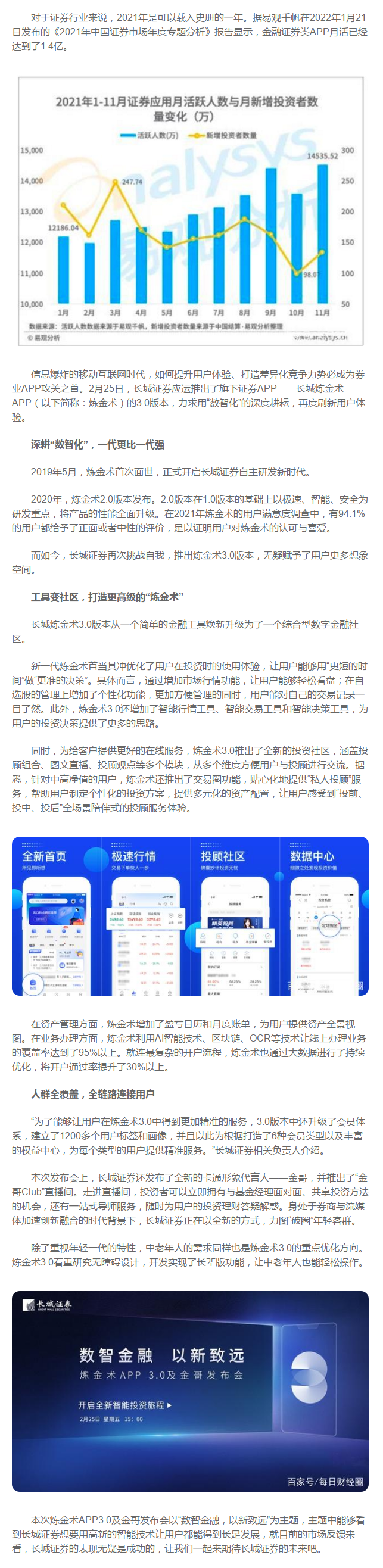 4亿,证券app竞争白热化,"长城炼金术3.0"正式发布
