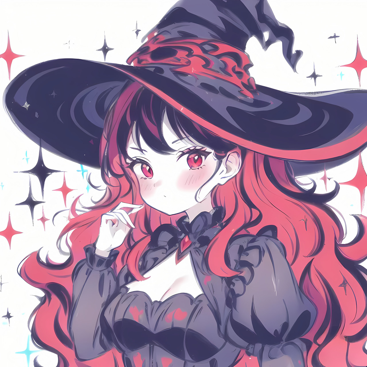 红色系小魔女 #二次元# #ai共创计划# #ai绘画