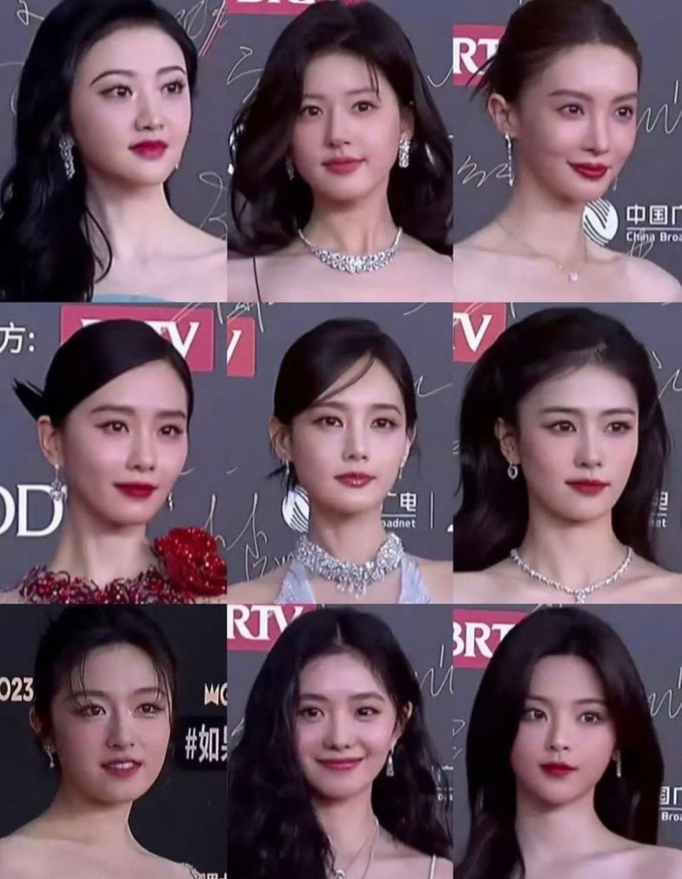 微博视界大会女明星怼脸九宫格,这个更清晰,一次性欣赏九份美貌暴击吧