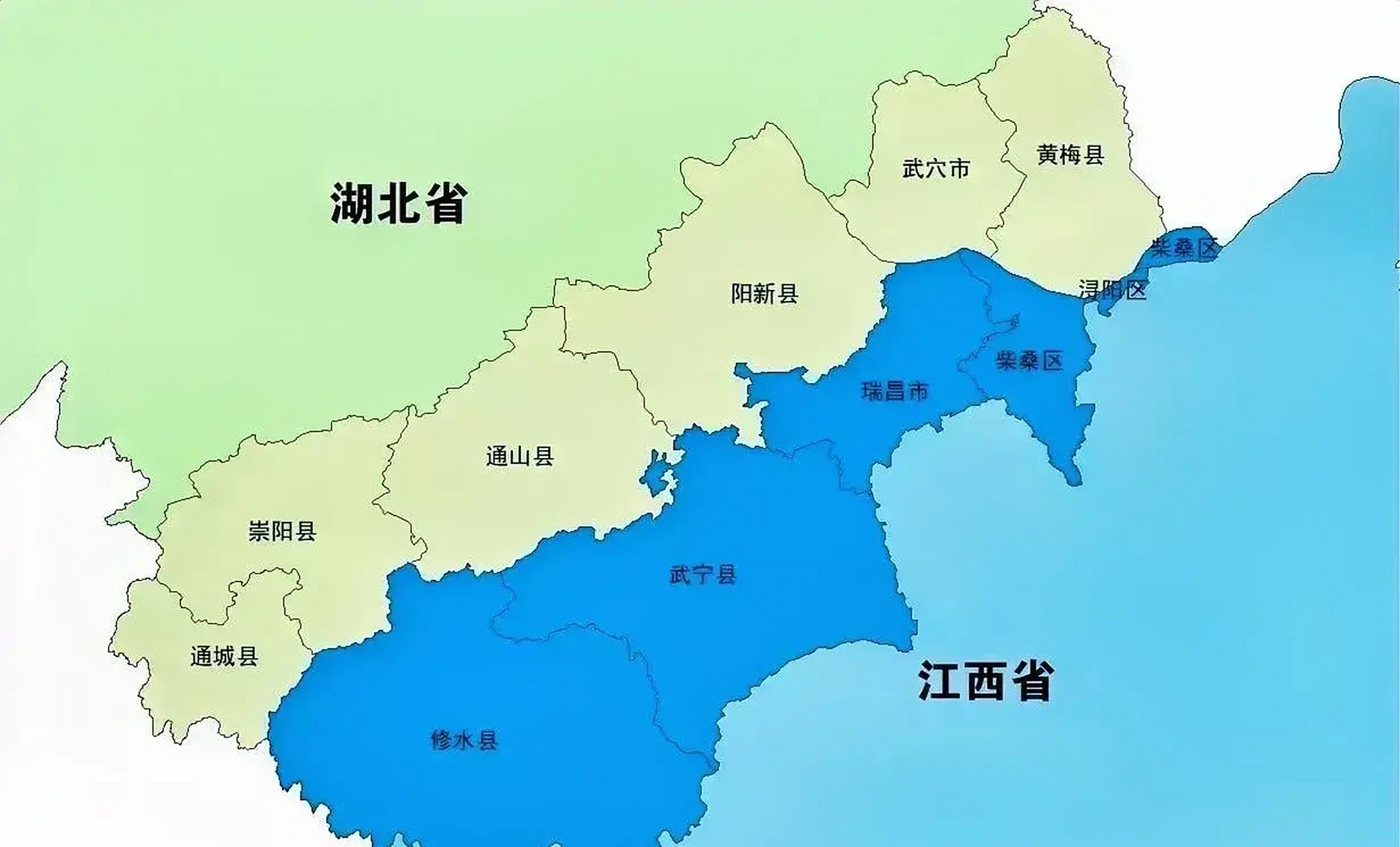 湖北黄梅县划入江西九江市,让九江市成为长江五虎之一,江西婺源县重回