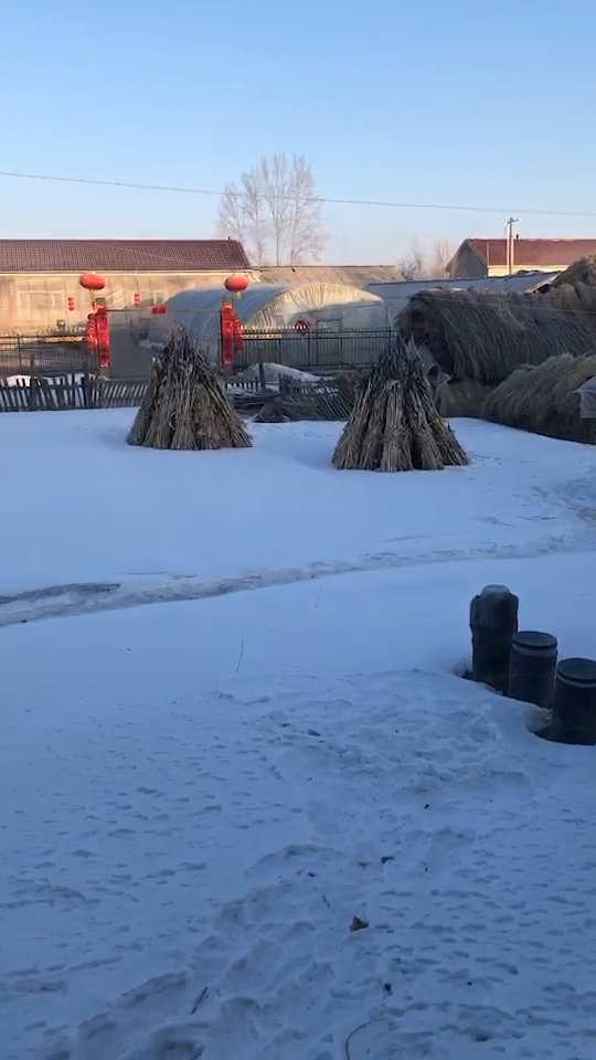 北方的農村,美不勝收的雪景