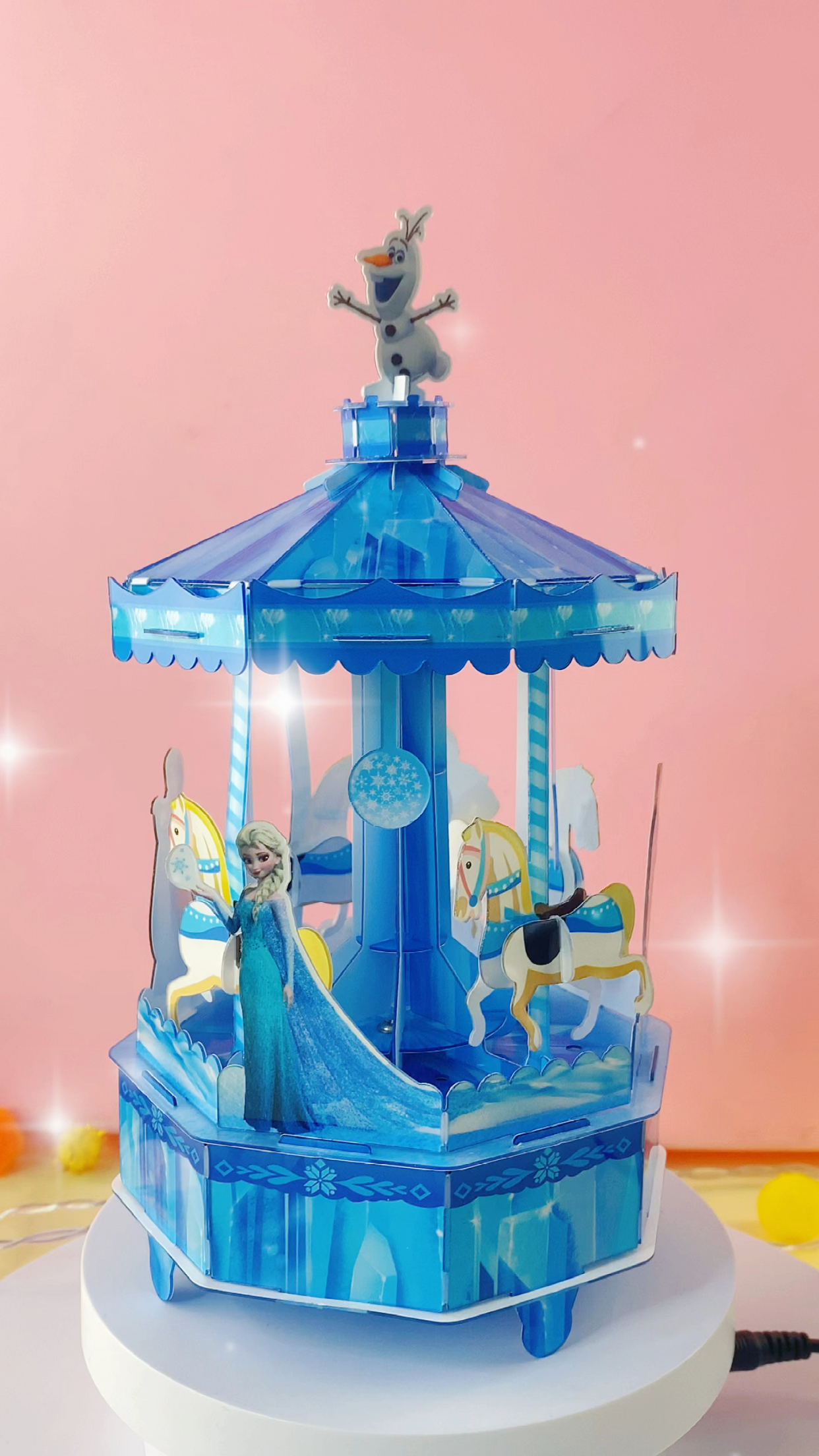 冰雪奇缘旋转木马音乐盒一键开启冰雪奇缘魔法世界