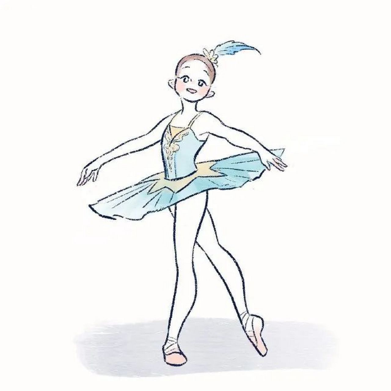 来自插画师annie 的芭蕾舞女孩手绘,让我们看到了芭蕾舞女孩优美