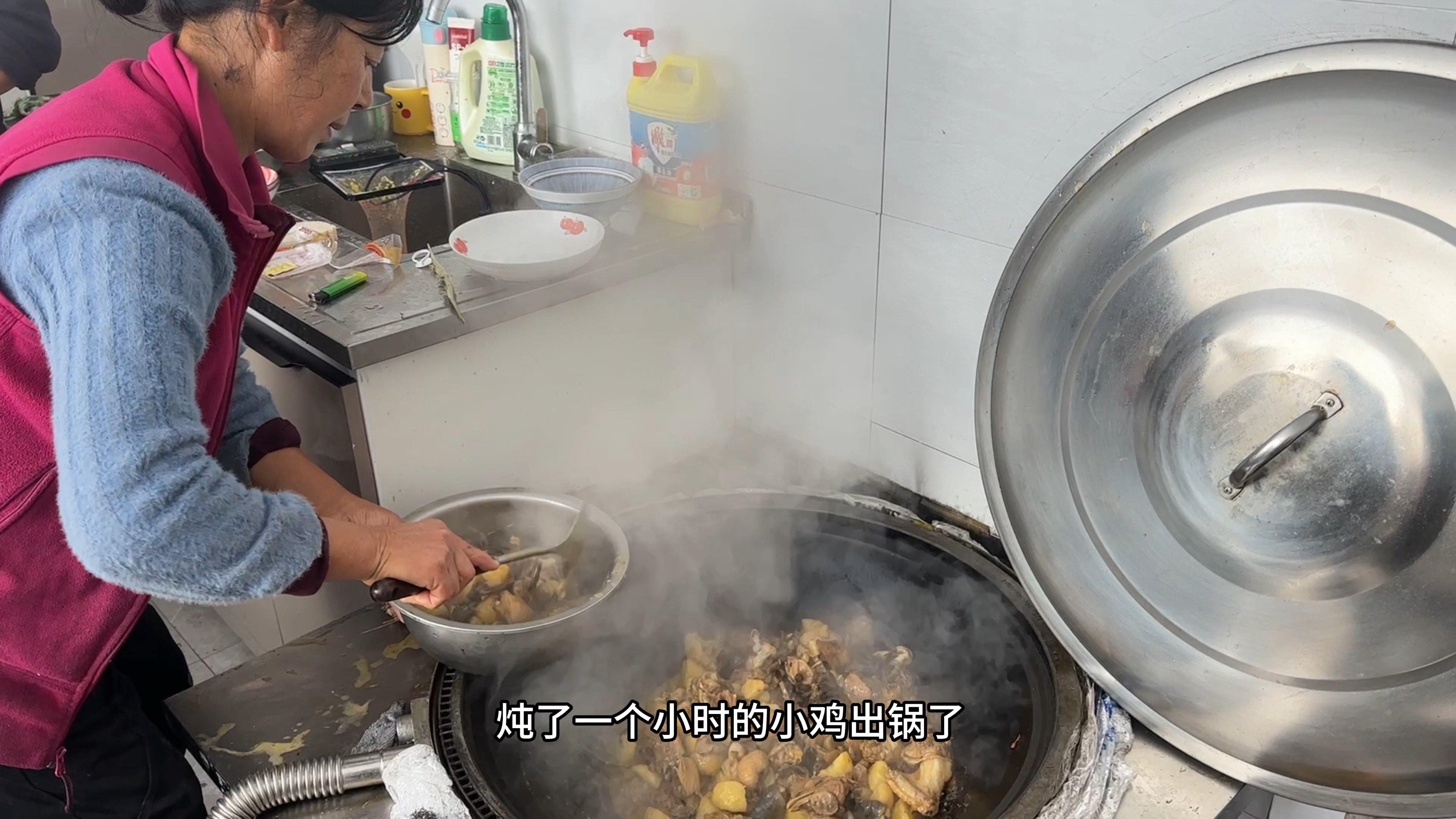 东北老妈做一锅小鸡炖蘑菇,招待亲朋好友,一宁计划明年多养家禽