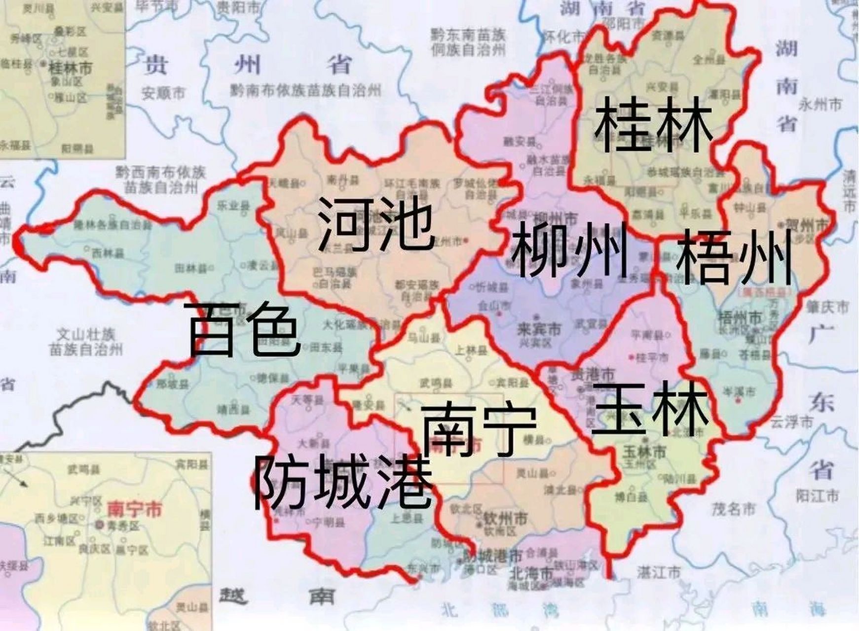 广西壮族自治区行政区划调整假想图