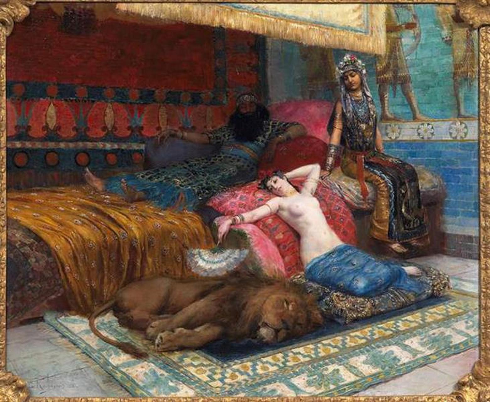 油画欣赏——lesclave et le lion奴隶和狮子 艺术家georges